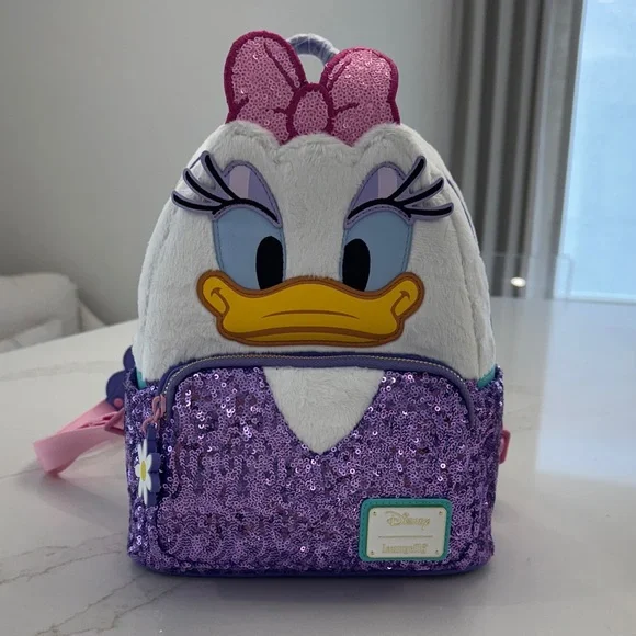 Loungefly Disney Daisy Duck Flowers Mini Backpack Floral Pink & Purple Bag NWT LOUNGEFLY DISNEY DAISY DUCK FLOWER MINI BACKPACK NWT ? | eBay main image 4